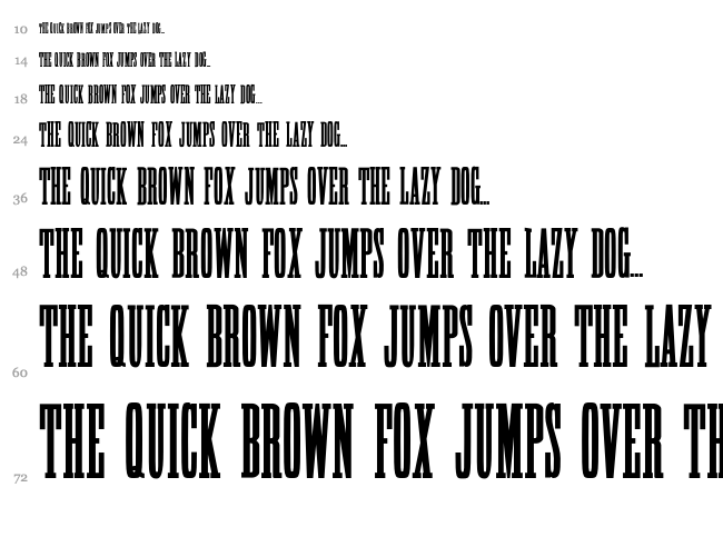 HFF High Tension font waterfall